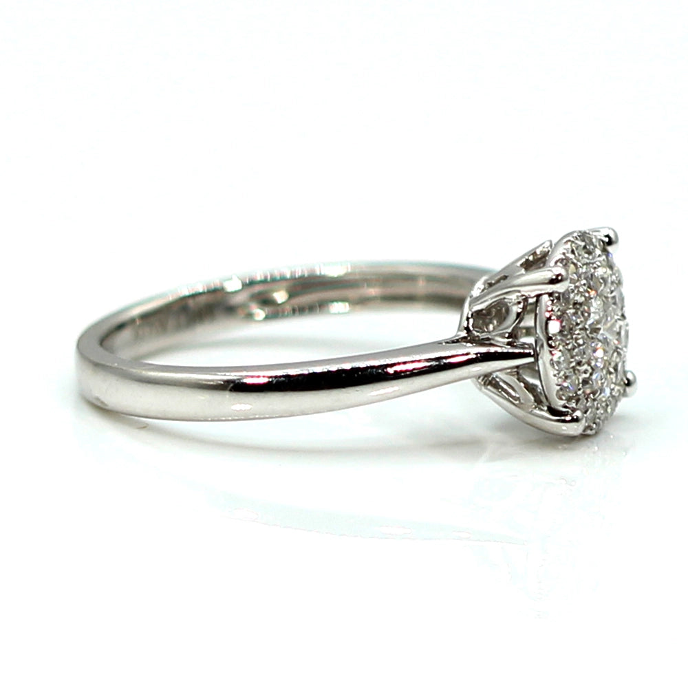 14K White Gold and Diamond Lovebright Ring SIZE 7