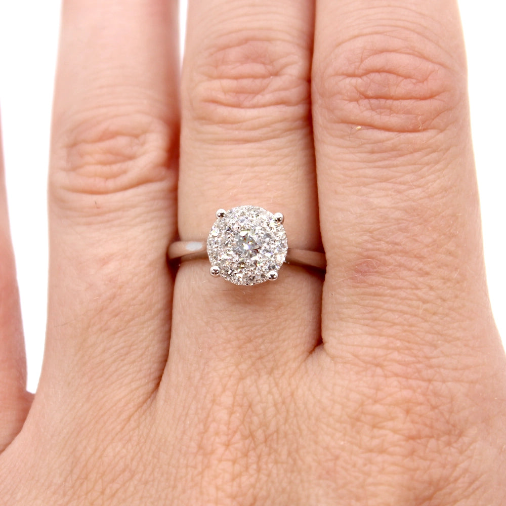 14K White Gold and Diamond Lovebright Ring SIZE 7