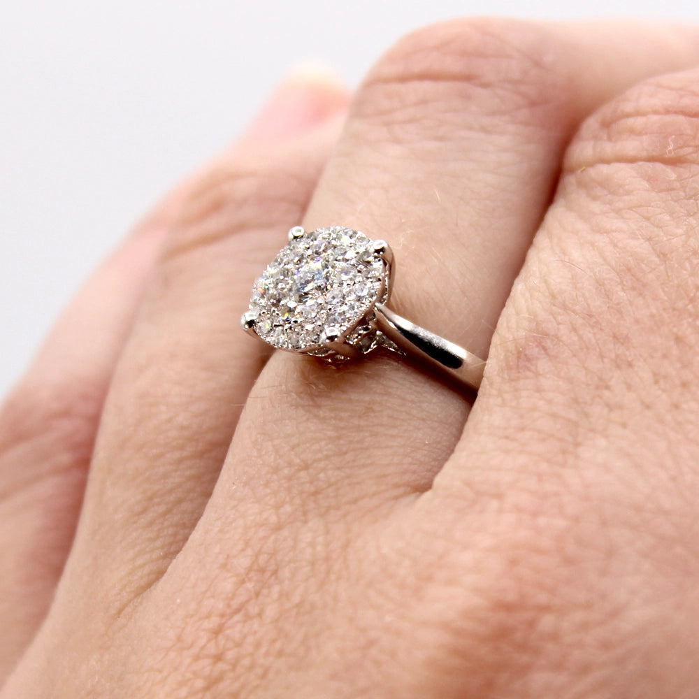14K White Gold and Diamond Lovebright Ring SIZE 7