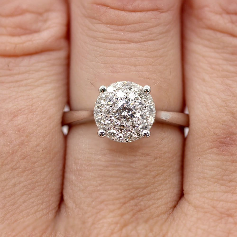 14K White Gold and Diamond Lovebright Ring SIZE 7