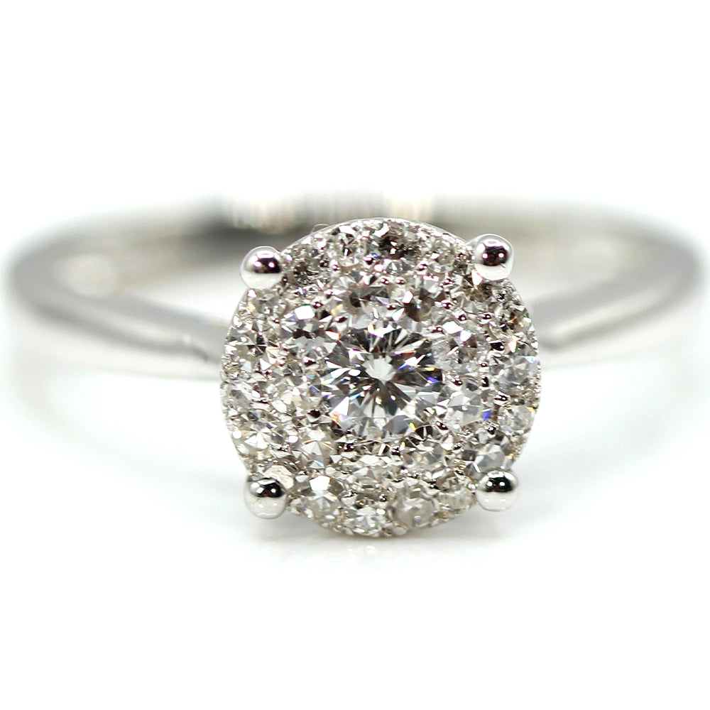 14K White Gold and Diamond Lovebright Ring SIZE 7