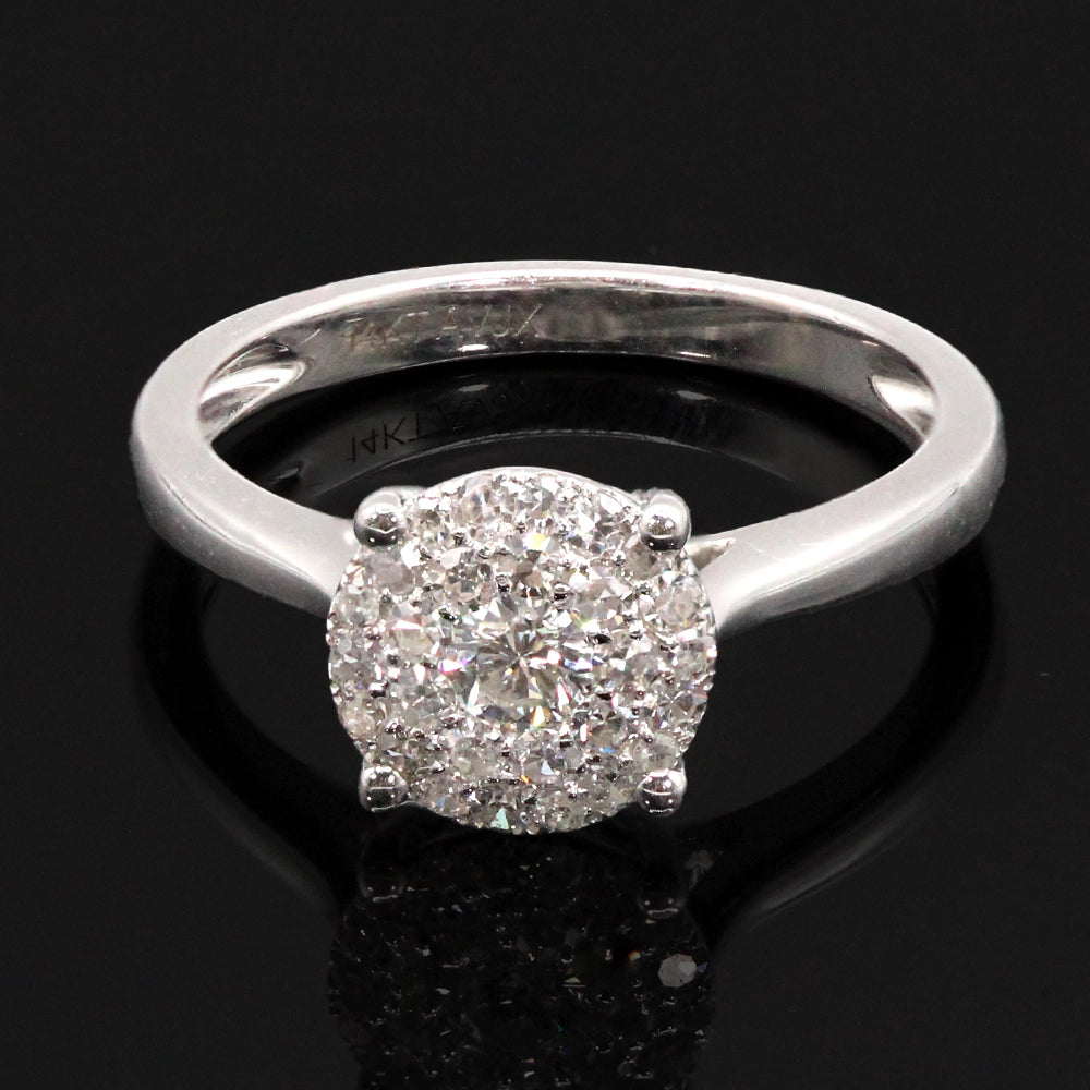 14K White Gold and Diamond Lovebright Ring SIZE 7