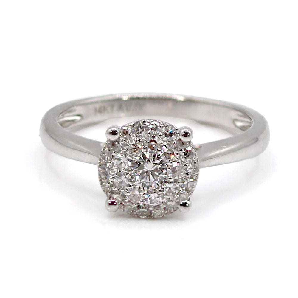 14K White Gold and Diamond Lovebright Ring SIZE 7