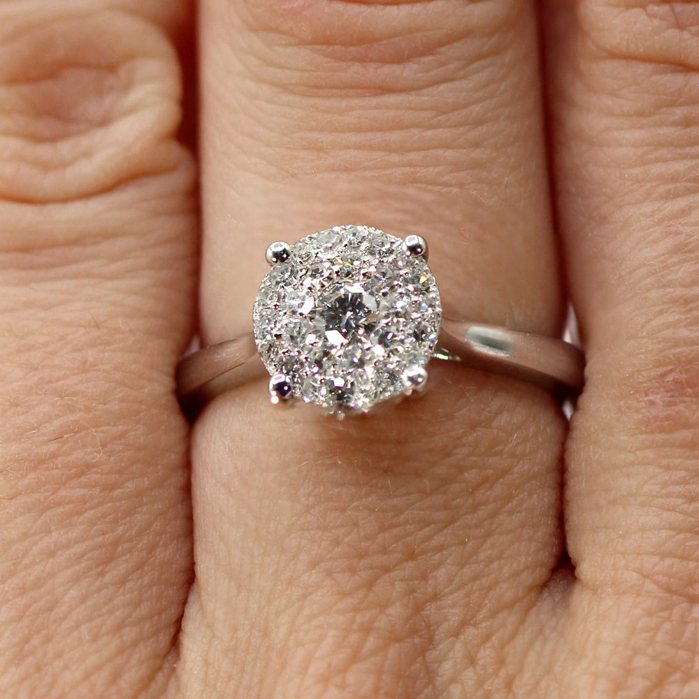 14K White Gold and Diamond Lovebright Ring SIZE 7