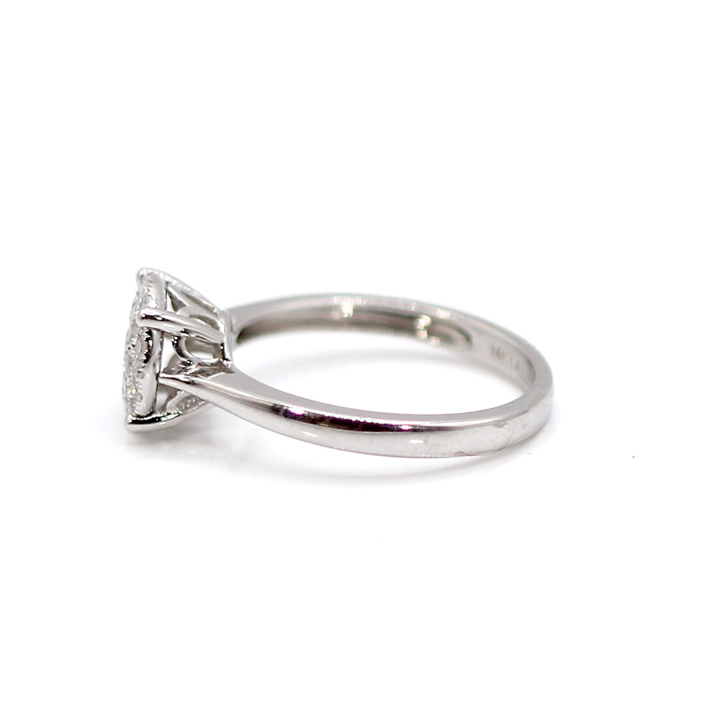14K White Gold and Diamond Lovebright Ring SIZE 7
