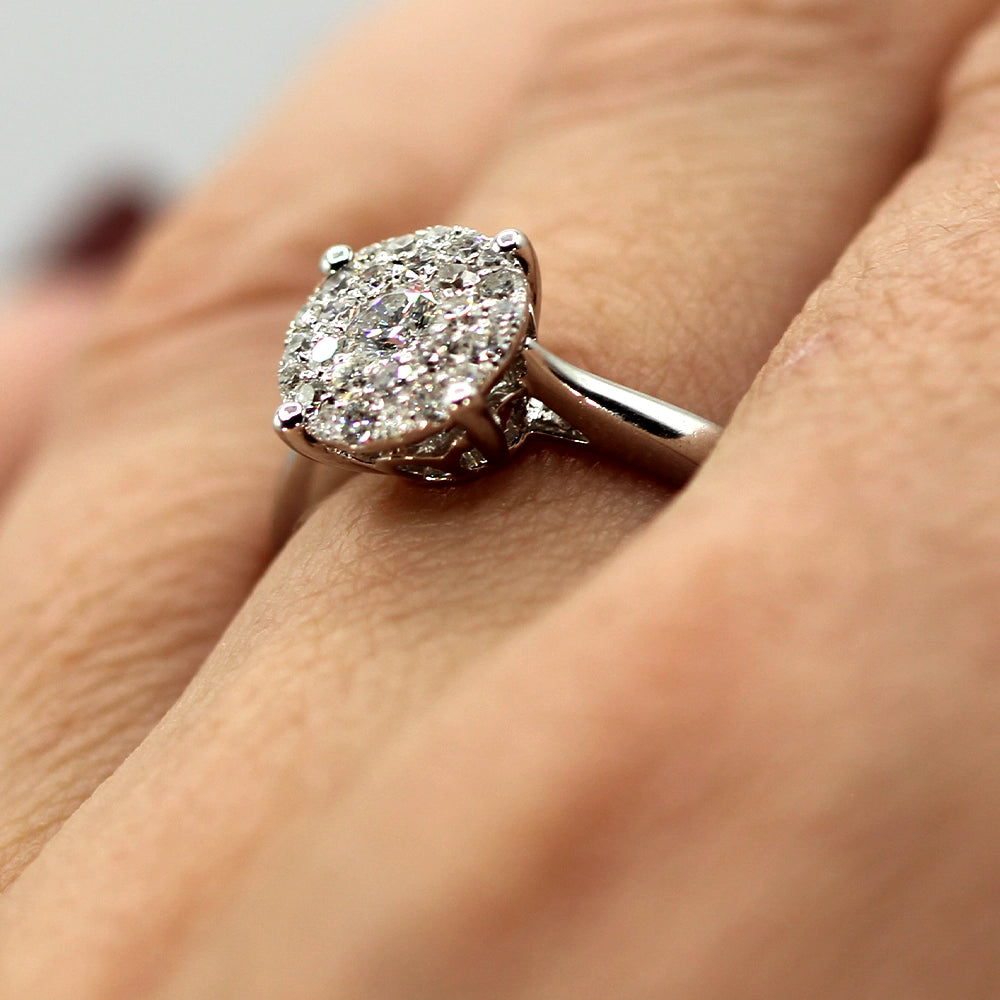 14K White Gold and Diamond Lovebright Ring SIZE 7