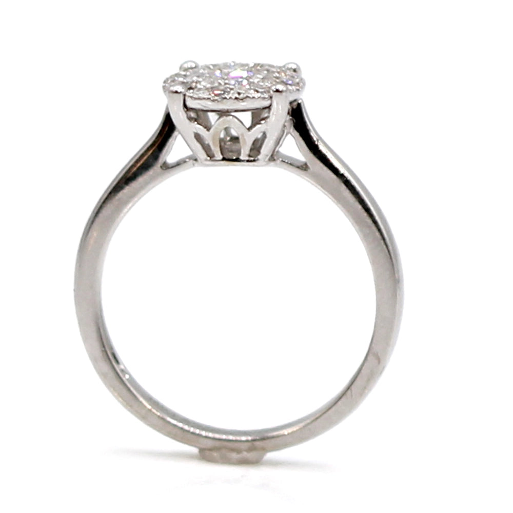 14K White Gold and Diamond Lovebright Ring SIZE 7