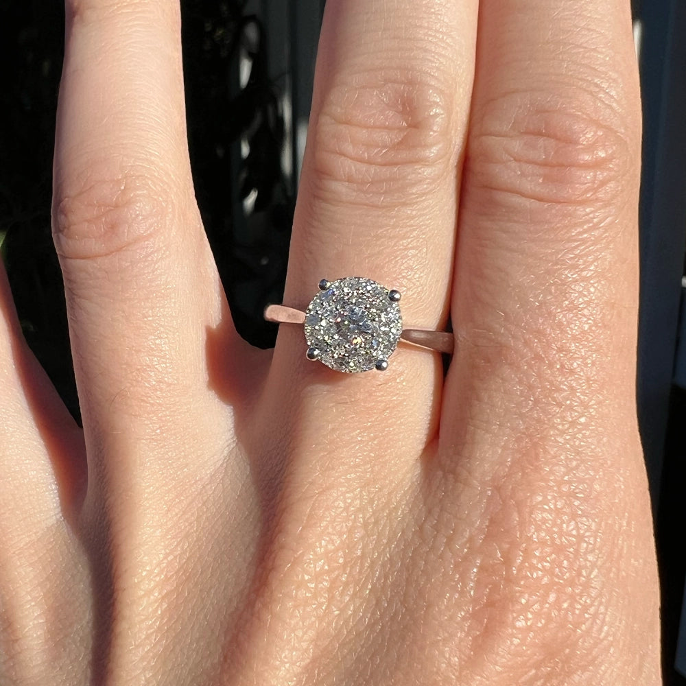 14K White Gold and Diamond Lovebright Ring SIZE 7