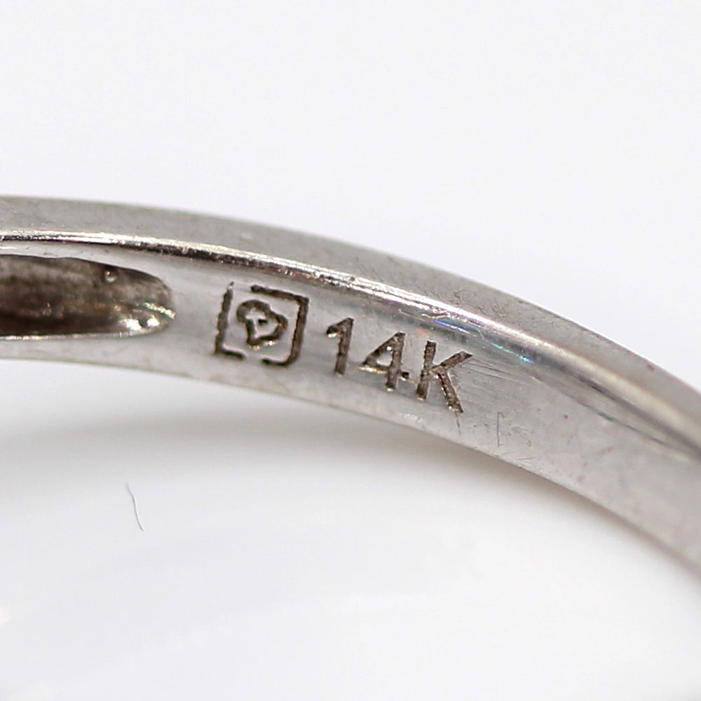 14K White Gold Swiss Blue Topaz Halo Ring SIZE 6.25