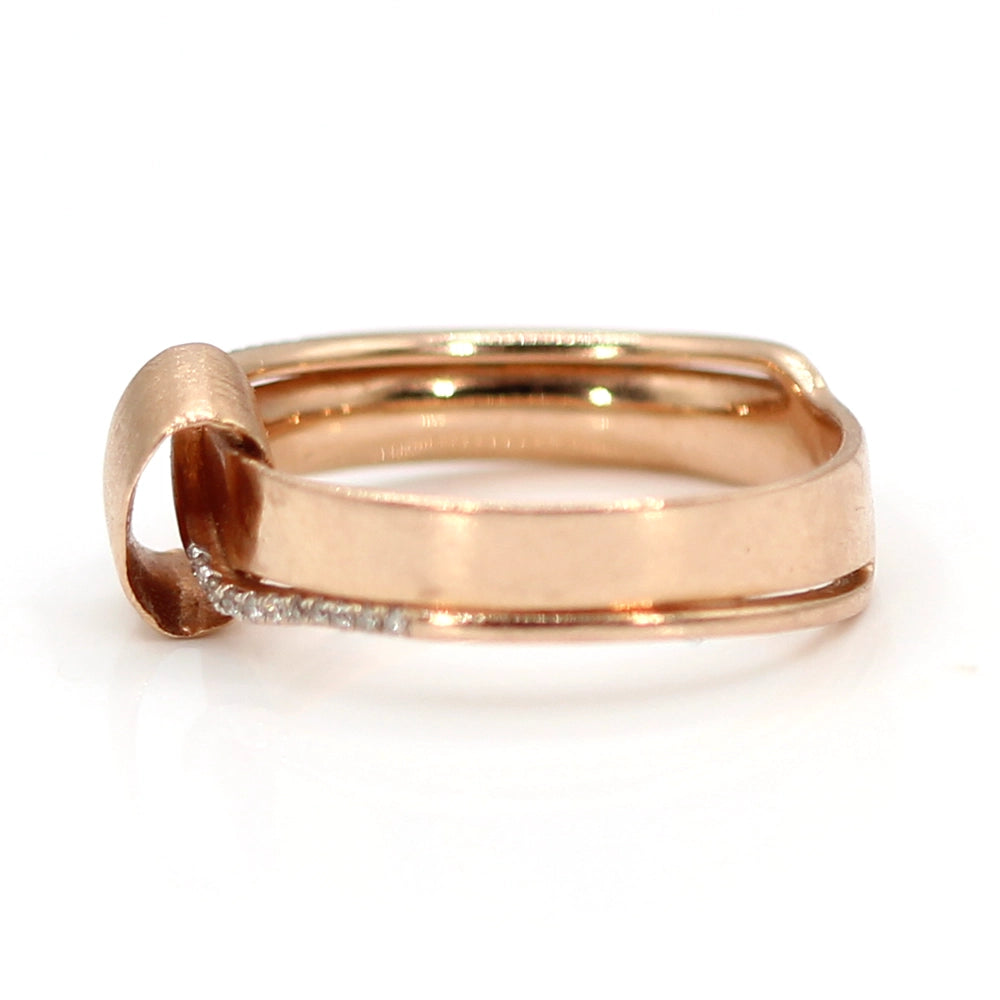 14K Rose Gold and Diamond "Water Under the Bridge" Ring SIZE 6
