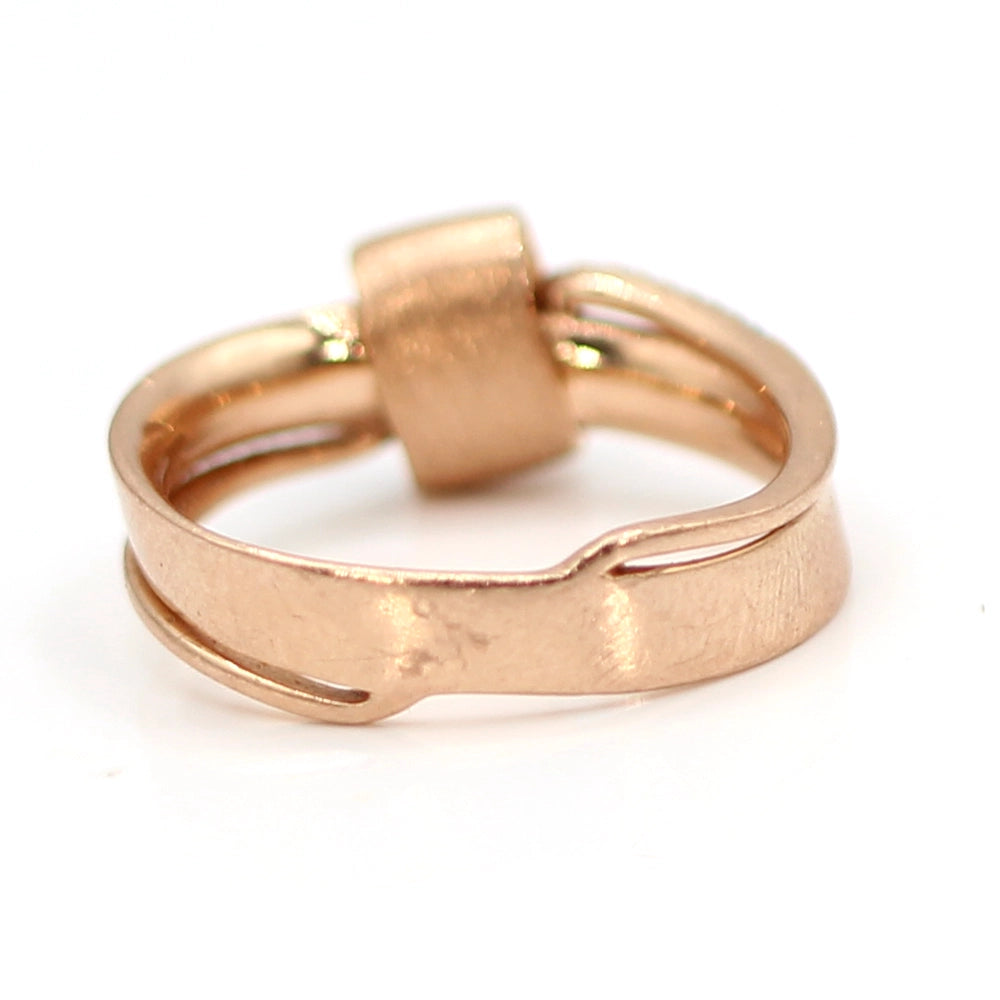 14K Rose Gold and Diamond "Water Under the Bridge" Ring SIZE 6