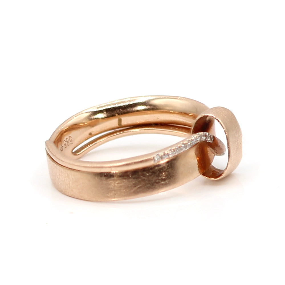 14K Rose Gold and Diamond "Water Under the Bridge" Ring SIZE 6