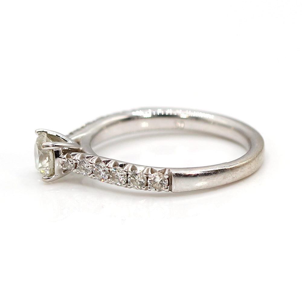 14K White Gold Diamond Engagement Ring with Diamond Band SIZE 6.5