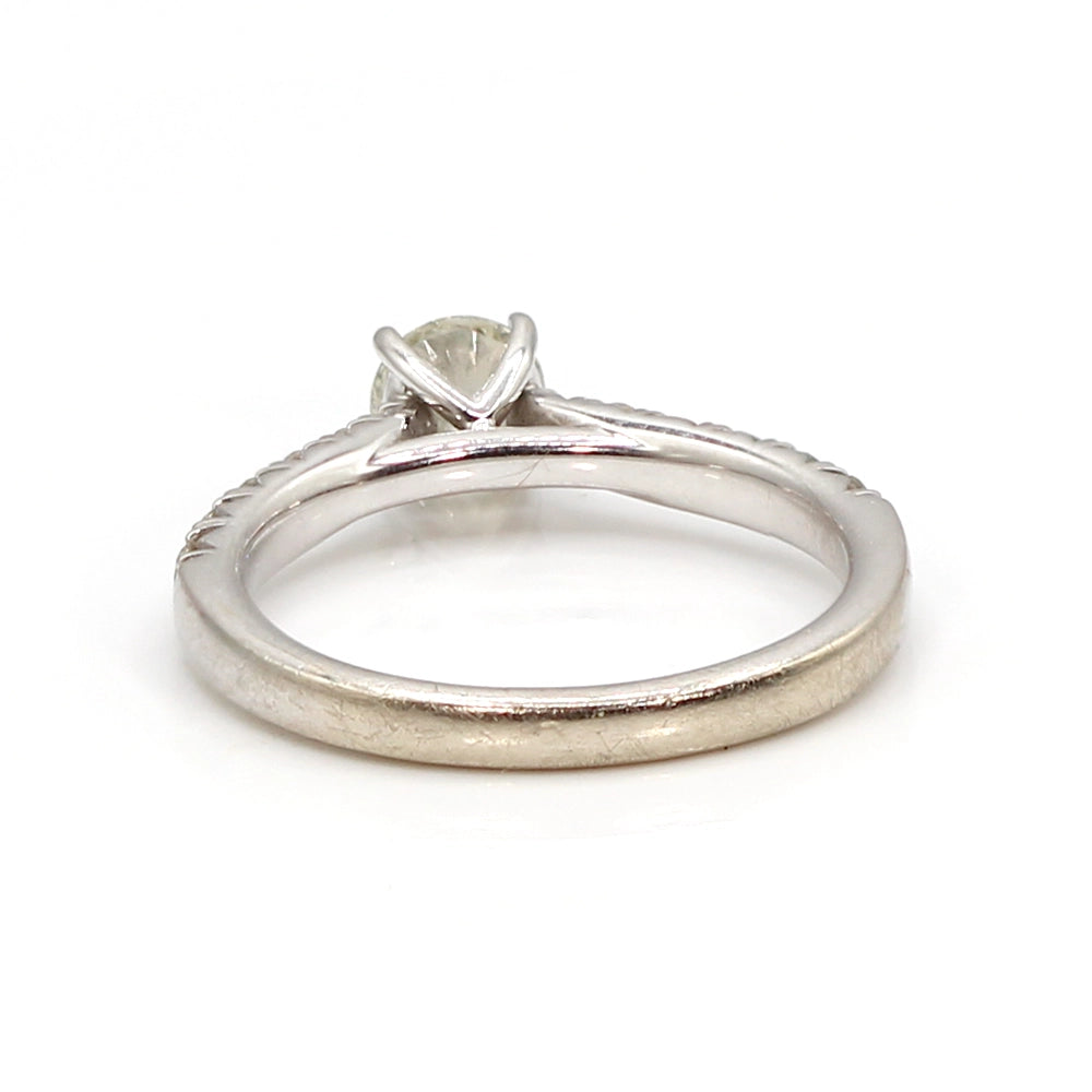 14K White Gold Diamond Engagement Ring with Diamond Band SIZE 6.5