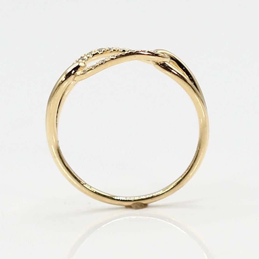 14K Yellow Gold and Diamond Mejuri ‘Chain’ Ring SIZE 6