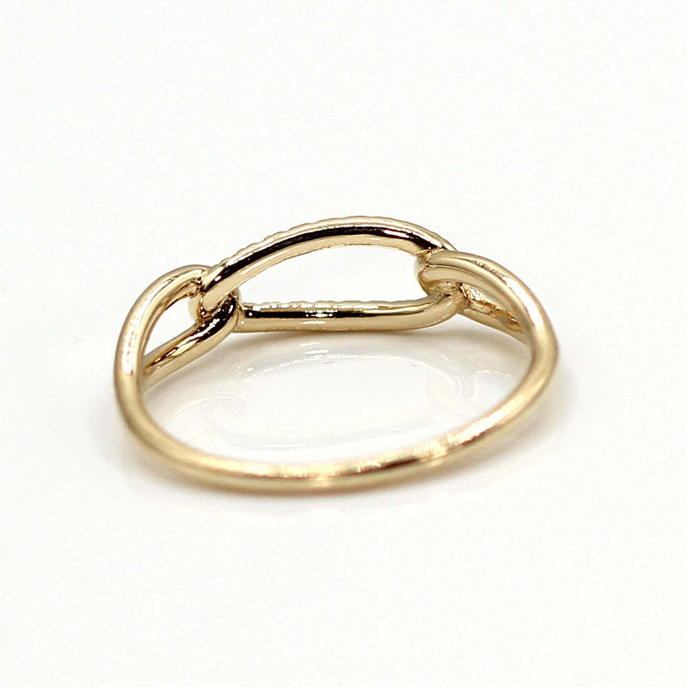 14K Yellow Gold and Diamond Mejuri ‘Chain’ Ring SIZE 6