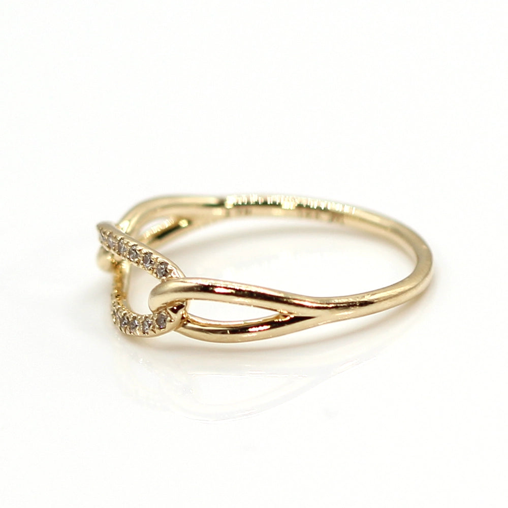 14K Yellow Gold and Diamond Mejuri ‘Chain’ Ring SIZE 6