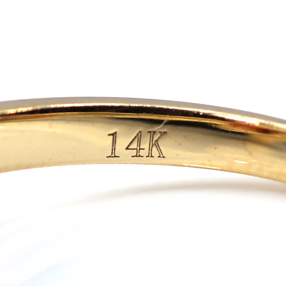 14K Yellow Gold and Orange Synthetic Sapphire Ring SIZE 9