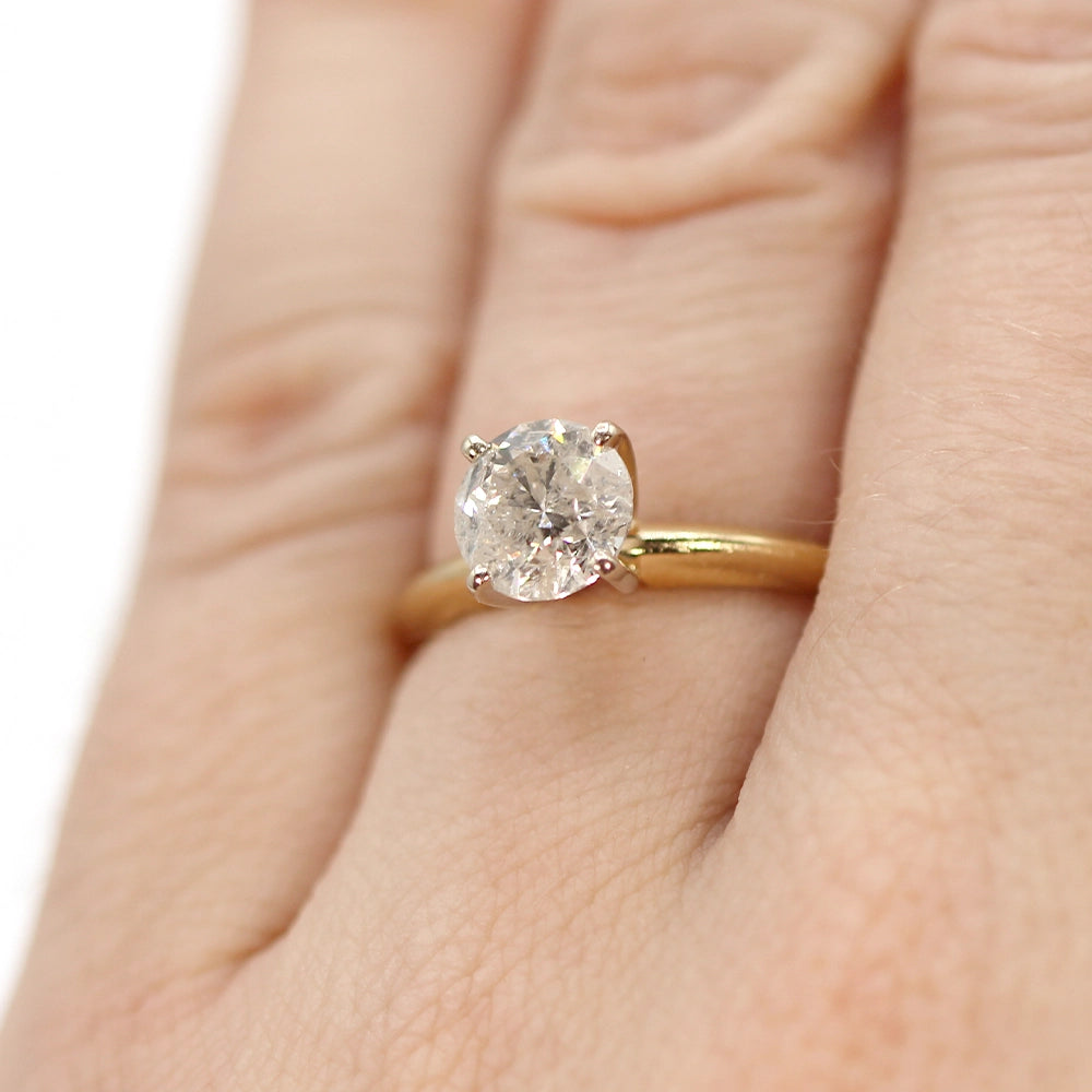 14K Yellow Gold Solitaire Ring with 1.05 Carat Diamond SIZE 6