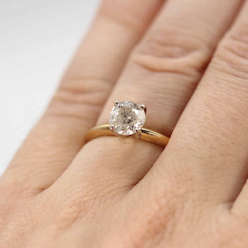 14K Yellow Gold Solitaire Ring with 1.05 Carat Diamond SIZE 6