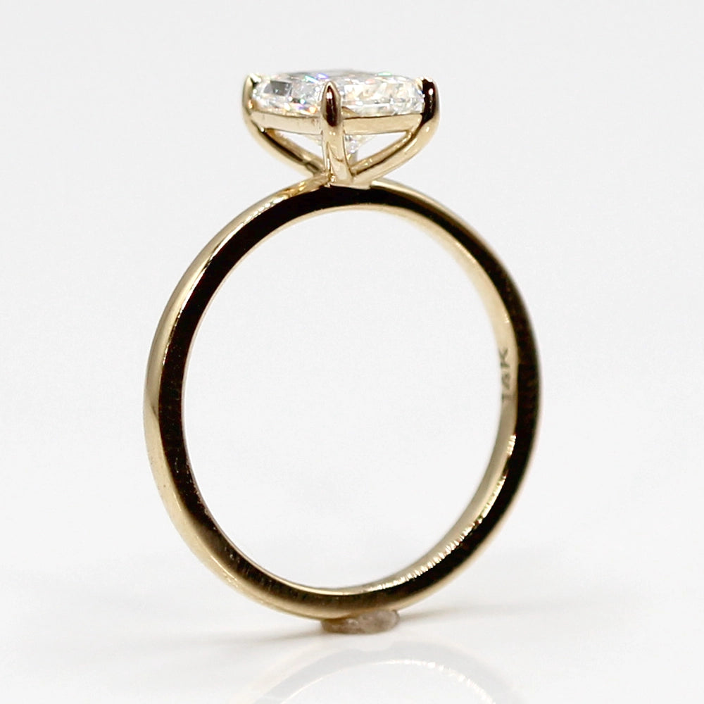 14K Yellow Gold and 1.50 carat Radiant Cut Diamond Engagement Ring with GIA Papers SIZE 6