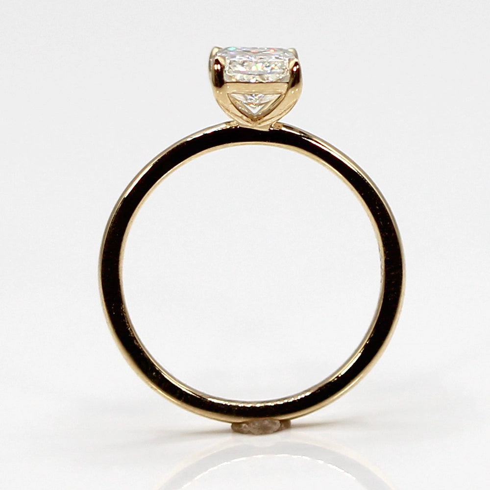 14K Yellow Gold and 1.50 carat Radiant Cut Diamond Engagement Ring with GIA Papers SIZE 6