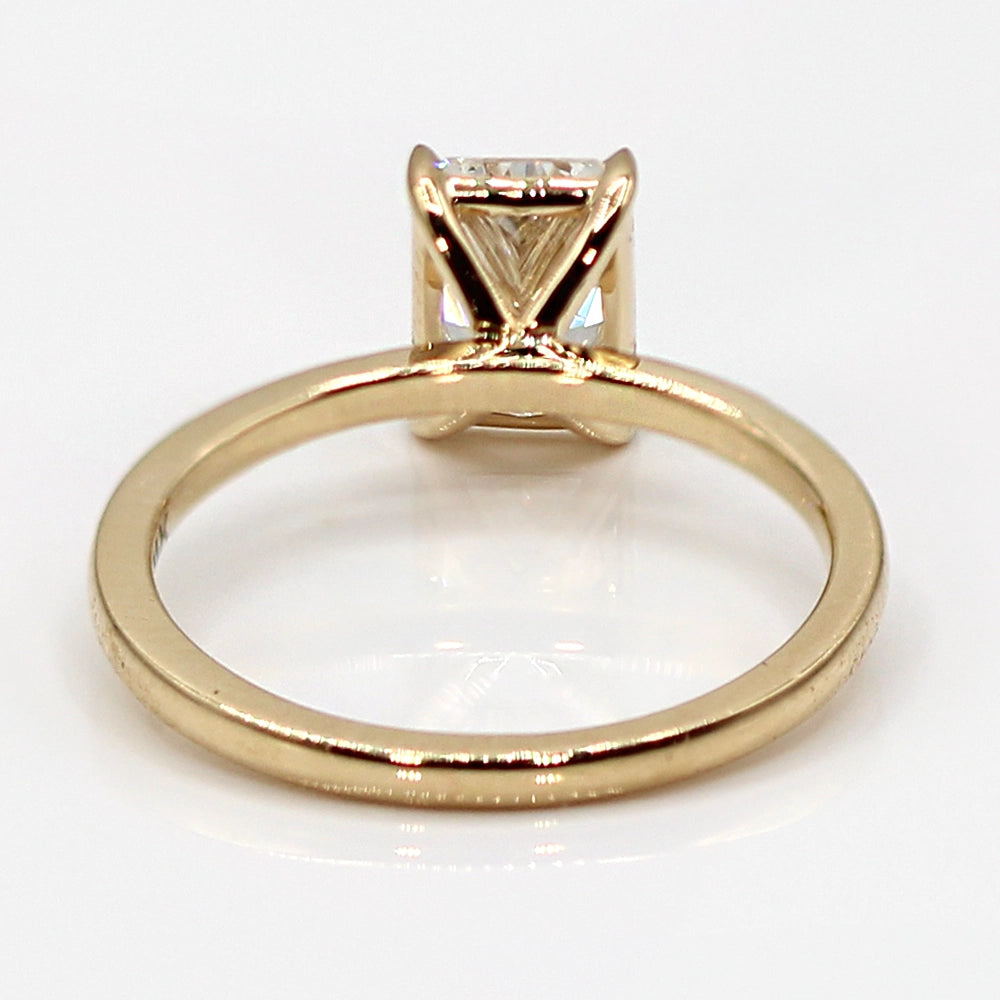 14K Yellow Gold and 1.50 carat Radiant Cut Diamond Engagement Ring with GIA Papers SIZE 6