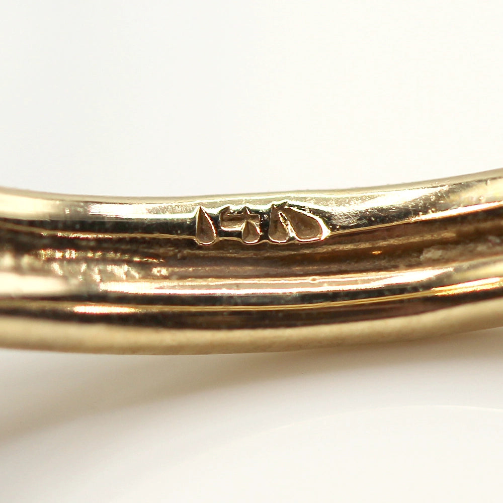 Vintage Ming’s Hawaii Pale Green Jade and 14K Yellow Gold Ring SIZE 6