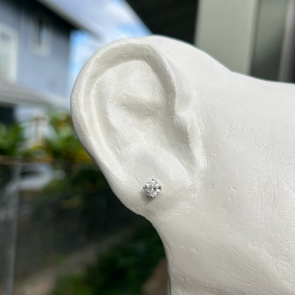 14K White Gold and 1.39 ctw Diamond Stud Earrings