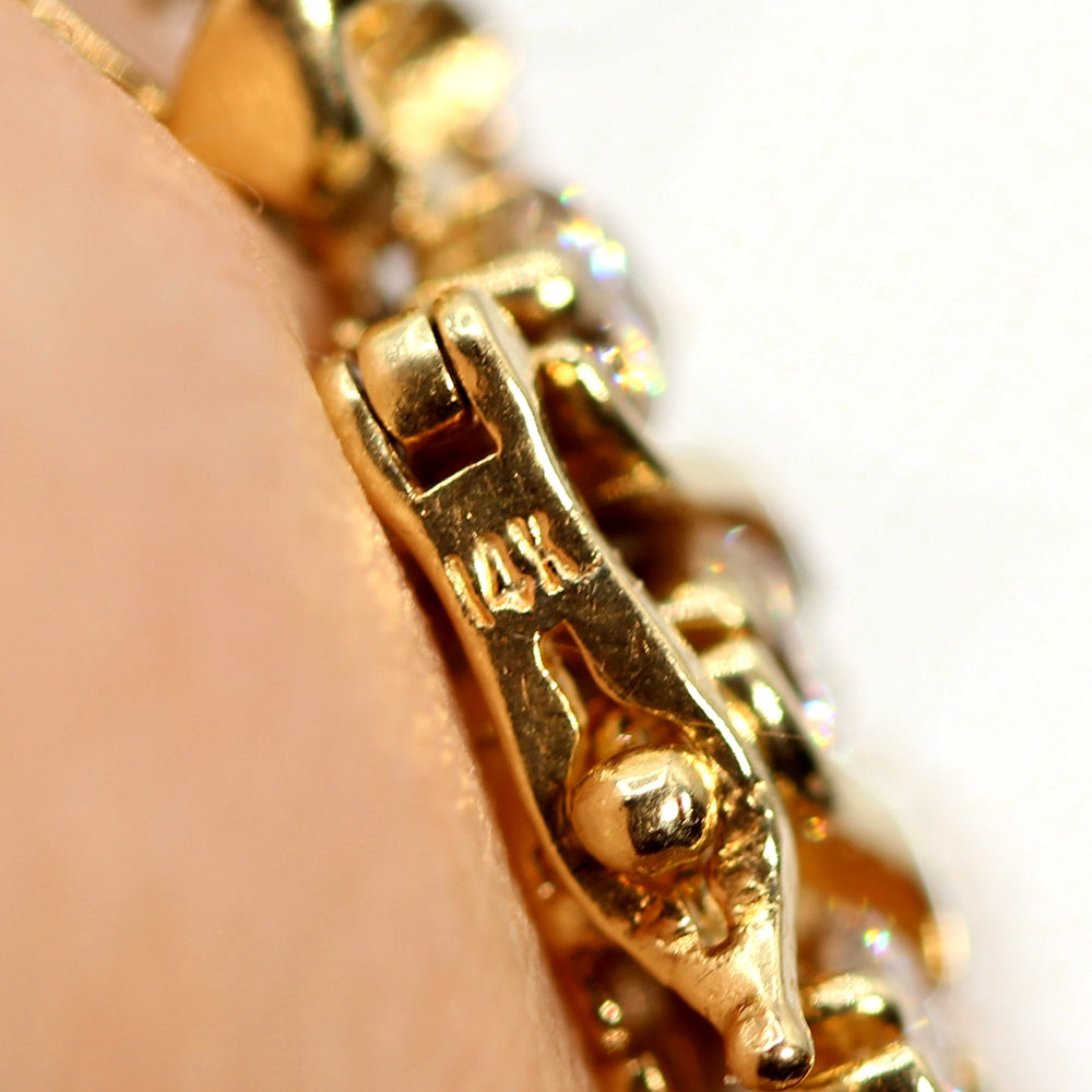 14K Yellow Gold and Champagne Diamond S Link Tennis Bracelet SIZE 7.25