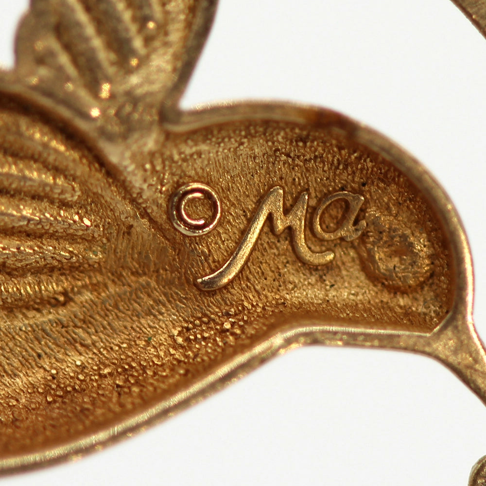 14K Yellow Gold Hummingbird Pendant