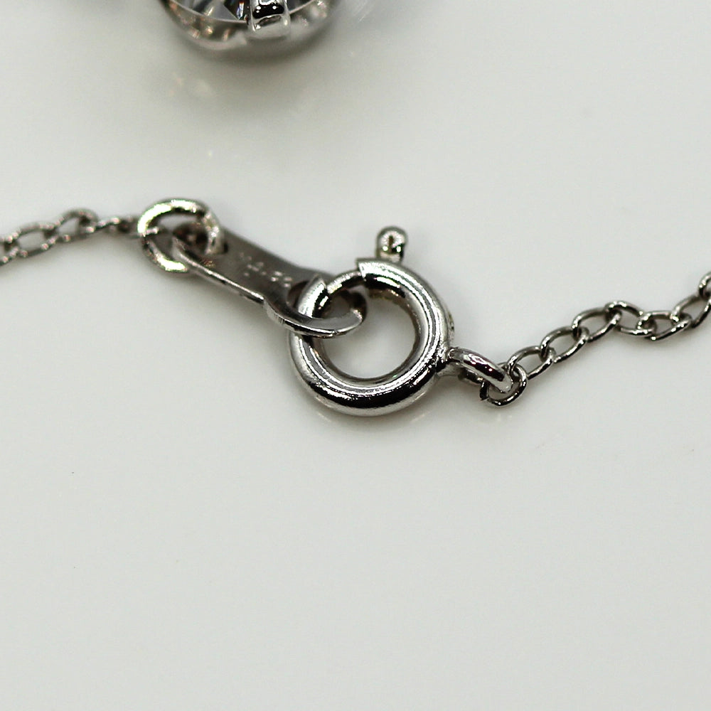 14K White Gold 1ct Round Brilliant Cut Diamond Pendant with Chain