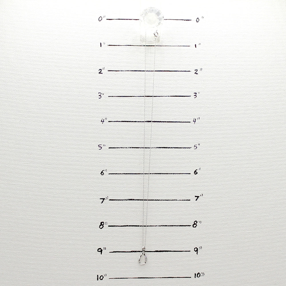 14K White Gold and Diamond Infinity Pendant with 18 inch Chain