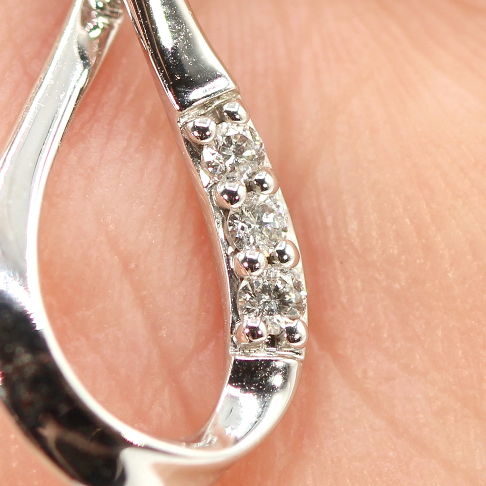 14K White Gold and Diamond Infinity Pendant with 18 inch Chain