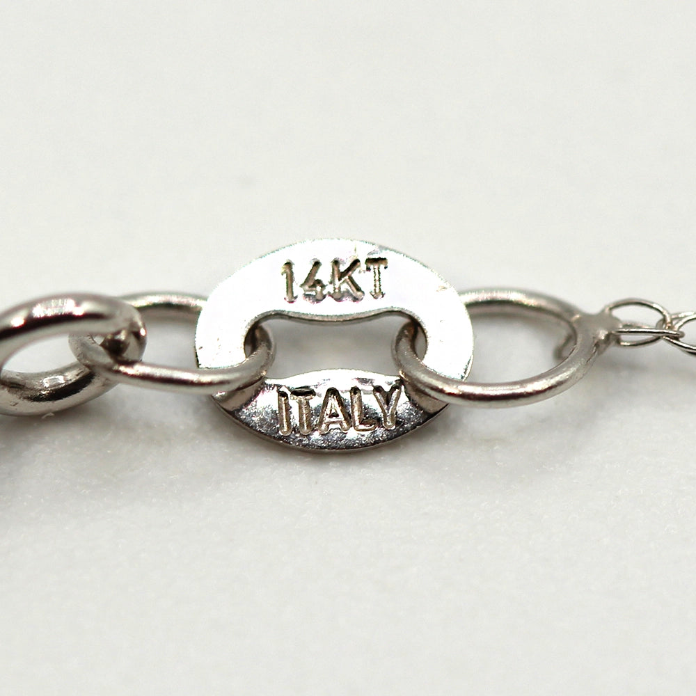 14K White Gold and Diamond Infinity Pendant with 18 inch Chain