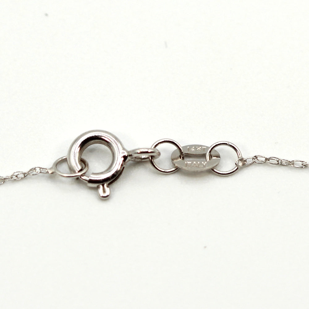14K White Gold and Diamond Infinity Pendant with 18 inch Chain