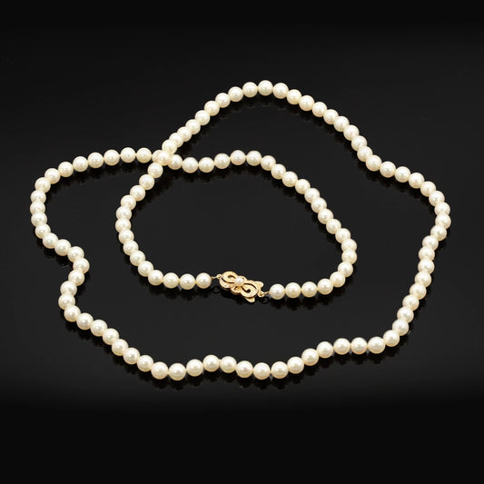 Mikimoto 28 inch Pearl Necklace with 14K Gold Clasp