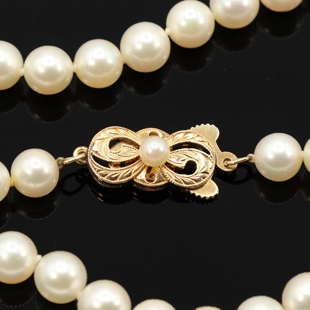 Mikimoto 28 inch Pearl Necklace with 14K Gold Clasp