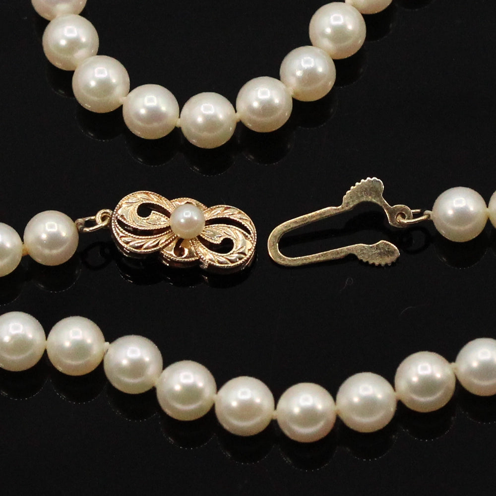 Mikimoto 28 inch Pearl Necklace with 14K Gold Clasp