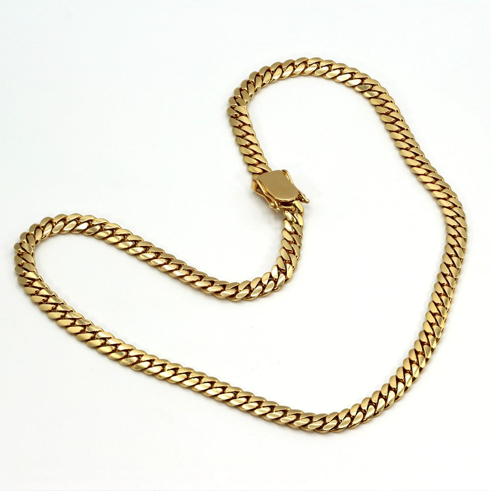 14K Yellow Gold 24 Inch Cuban Chain Necklace