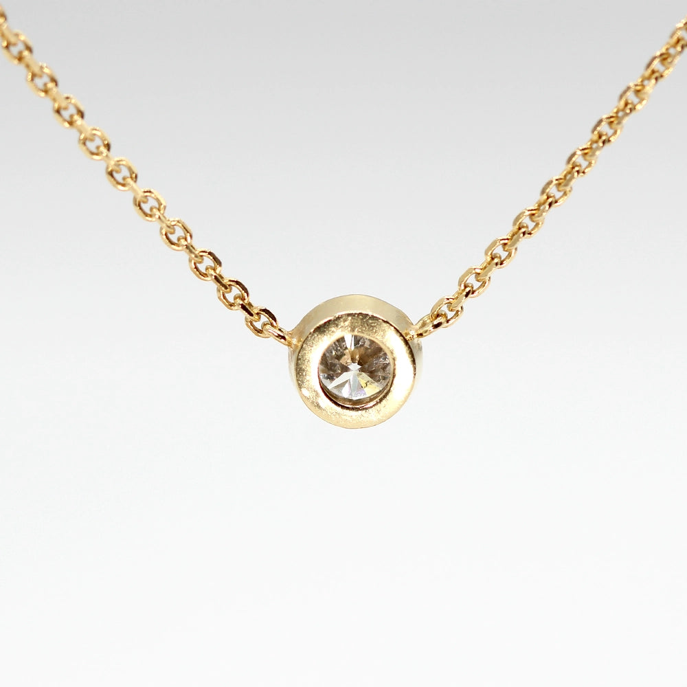 14K Yellow Gold and SI2 Diamond Harry Winston Style Station Necklace