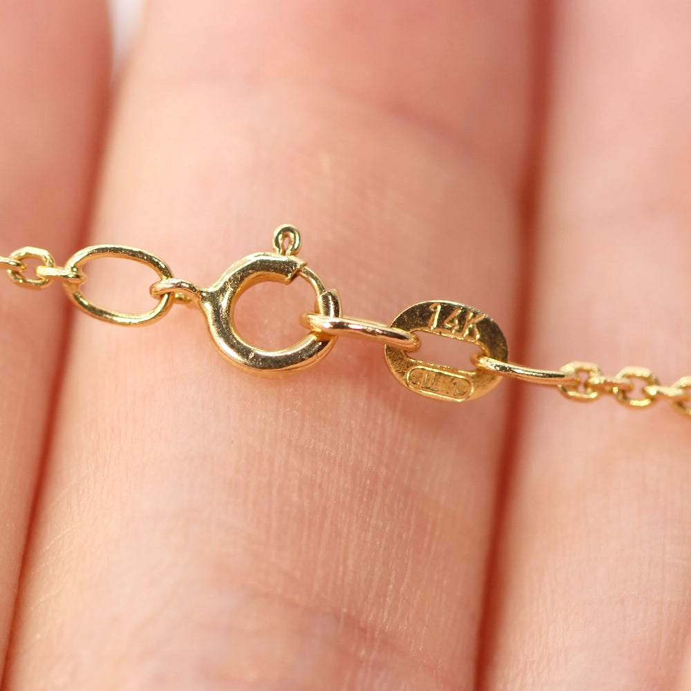 14K Yellow Gold and SI2 Diamond Harry Winston Style Station Necklace