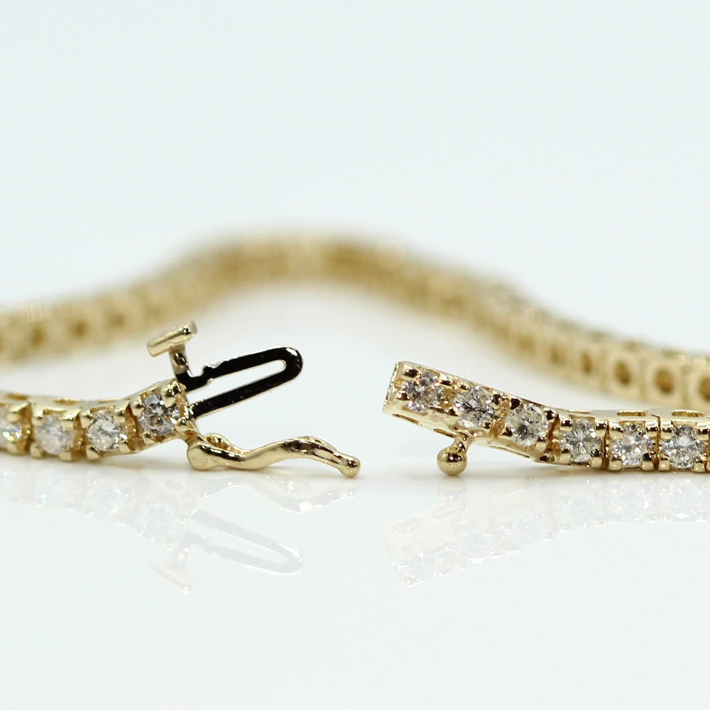 14K Yellow Gold Diamond Tennis Bracelet SIZE 6.75
