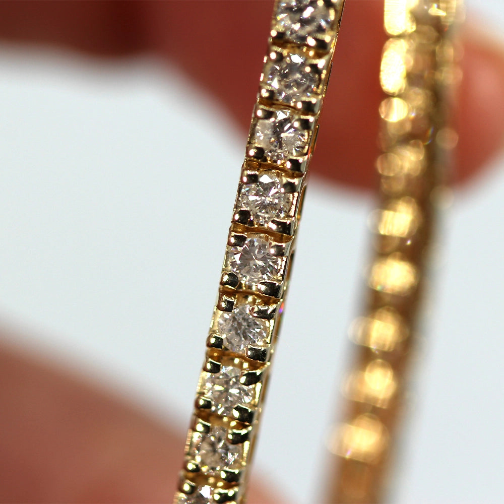 14K Yellow Gold Diamond Tennis Bracelet SIZE 6.75