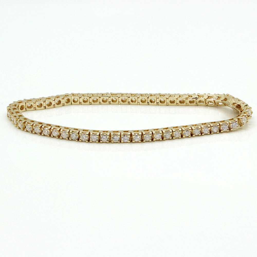 14K Yellow Gold Diamond Tennis Bracelet SIZE 6.75