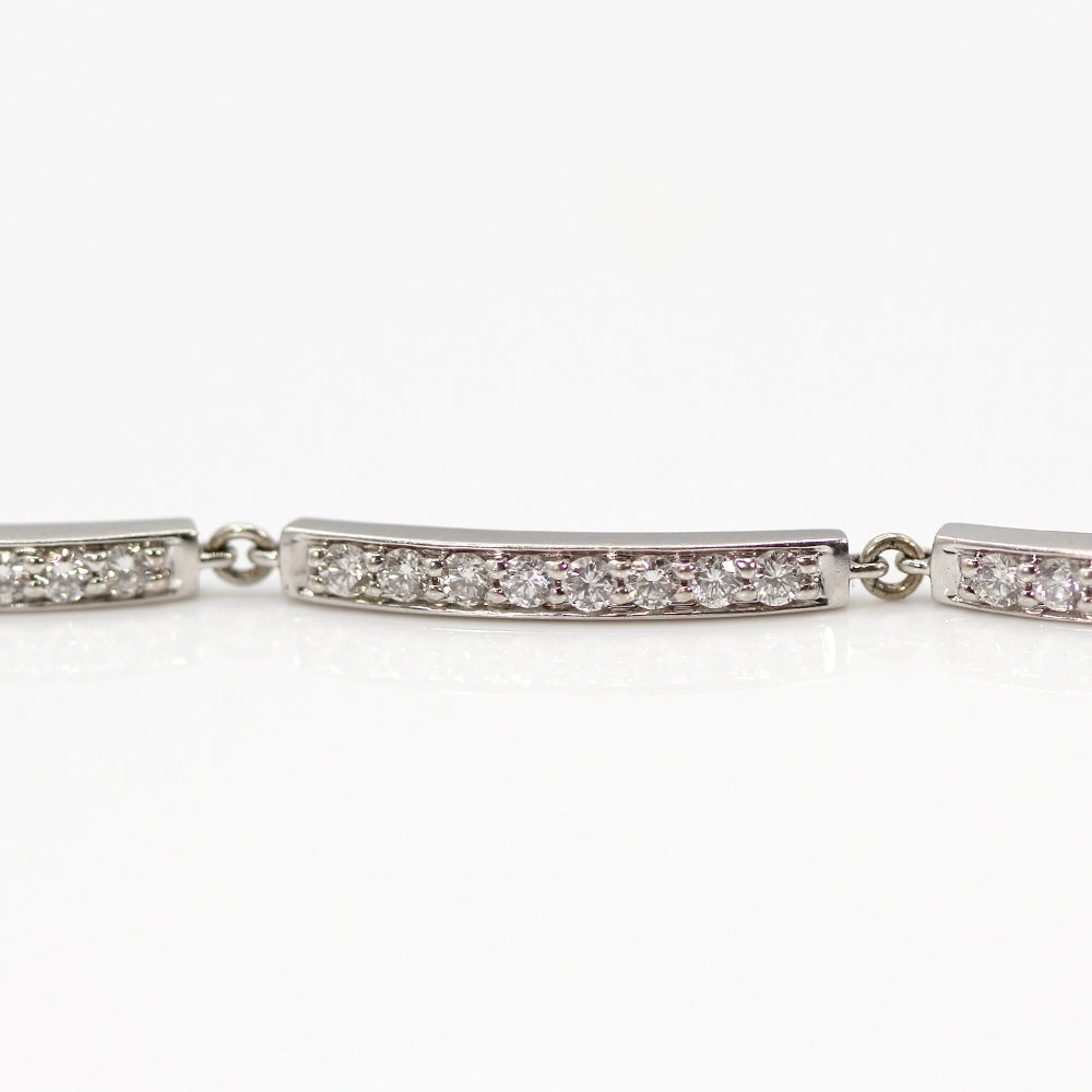 14K White Gold Bar Link Bracelet SIZE 7
