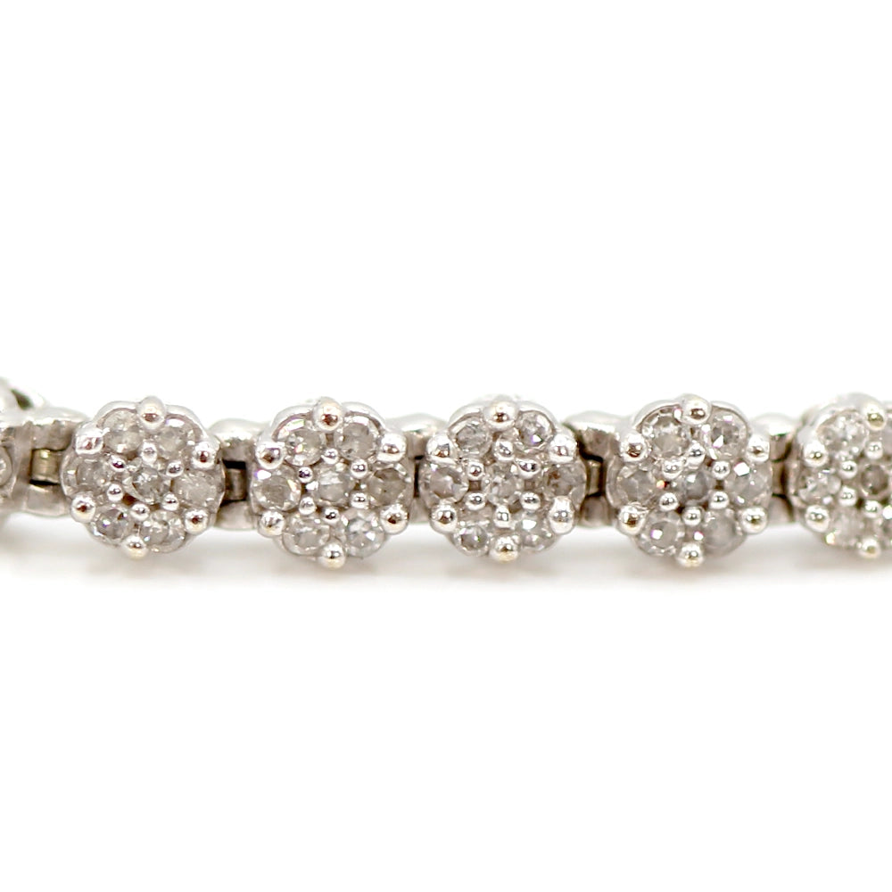 14K White Gold and Diamond Lovebright Tennis Bracelet SIZE 5.75