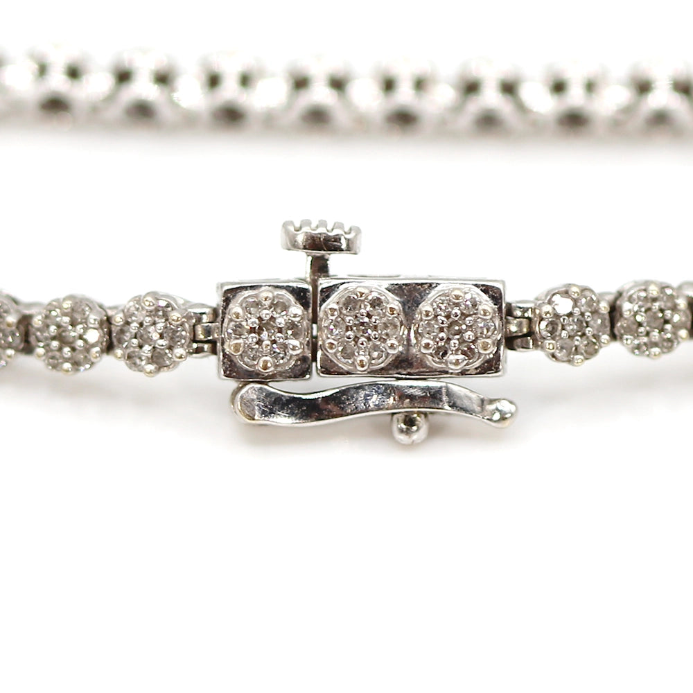 14K White Gold and Diamond Lovebright Tennis Bracelet SIZE 5.75