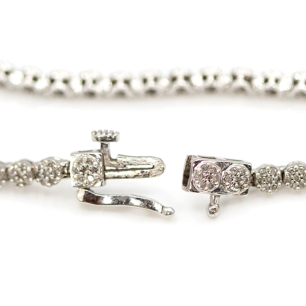 14K White Gold and Diamond Lovebright Tennis Bracelet SIZE 5.75