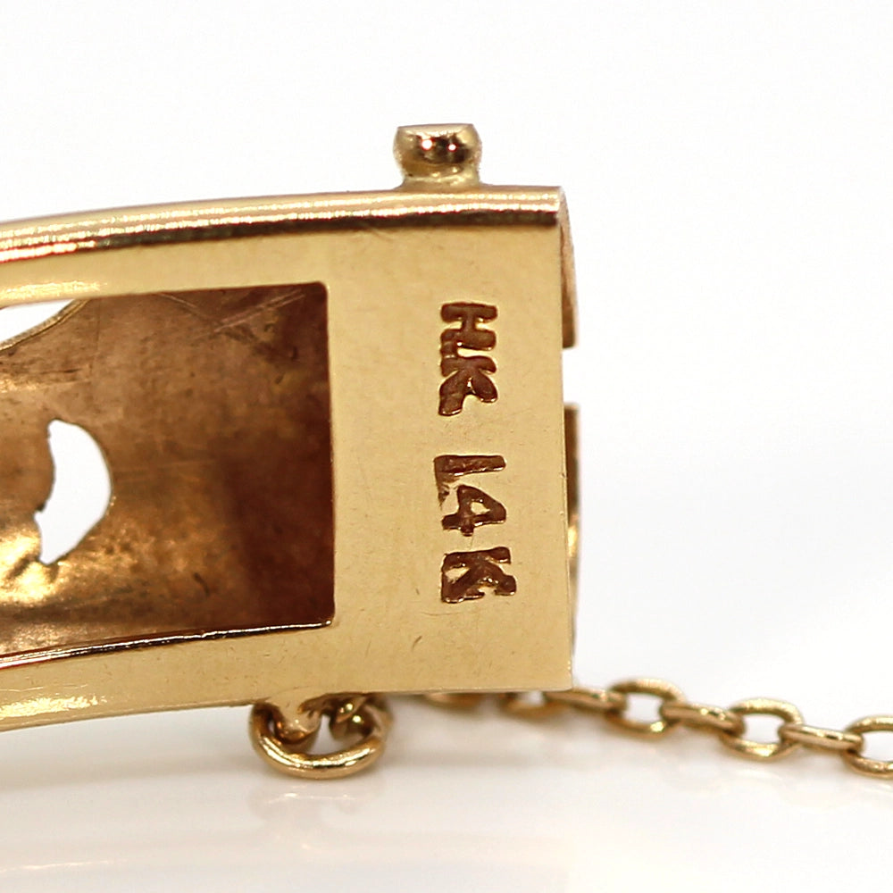 RARE Ming’s Hawaii 14K Yellow Gold Hinged Bangle Bracelet SIZE 7